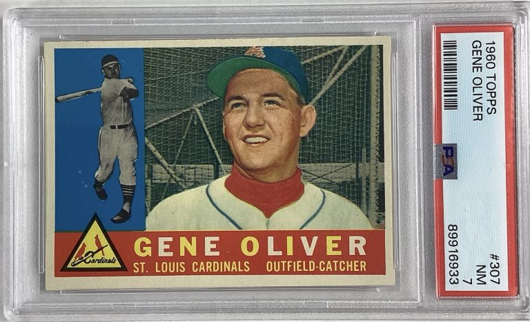 1960 Topps #307 Gene Oliver PSA 7 NM St. Louis Cardinals Nice Centering Baseball