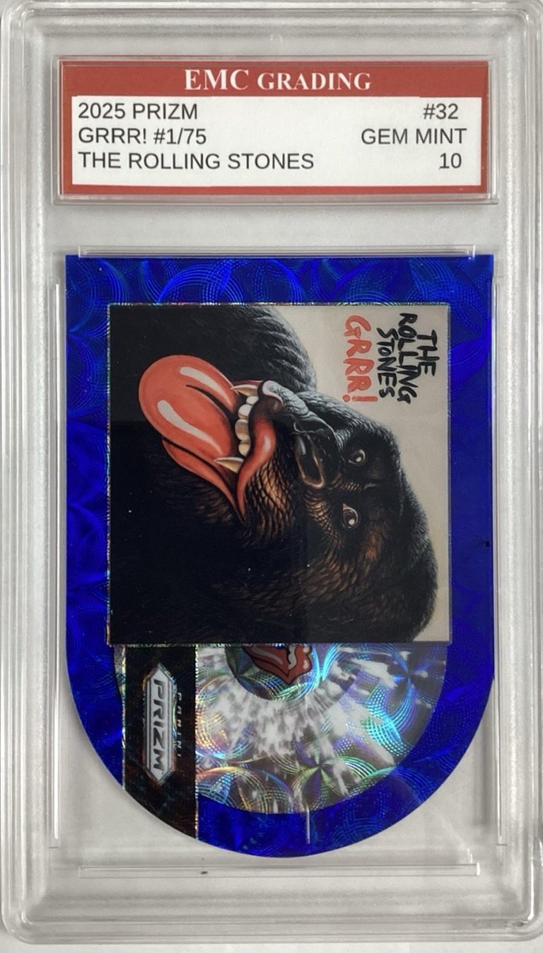 2025 Panini Prizm The Rolling Stones Grrr! Blue Prizm Diecut 1/75 Gorilla GEM 10