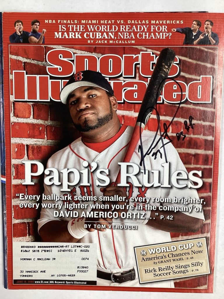 David Ortiz Signed Sports Illustrated 6/19/06 Red Sox HOF Baseball Autograph