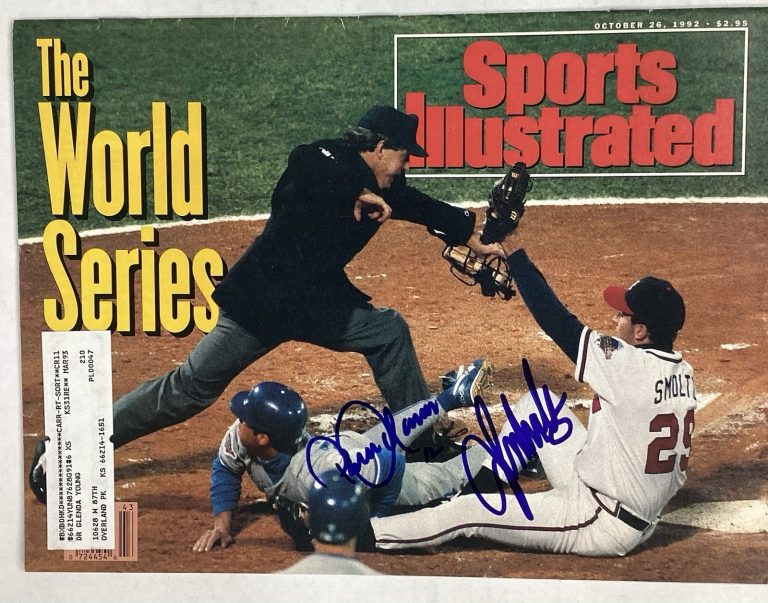 John Smoltz Roberto Alomar Signed Sports Illustrated 10/26/92 WS Autograph JSA
