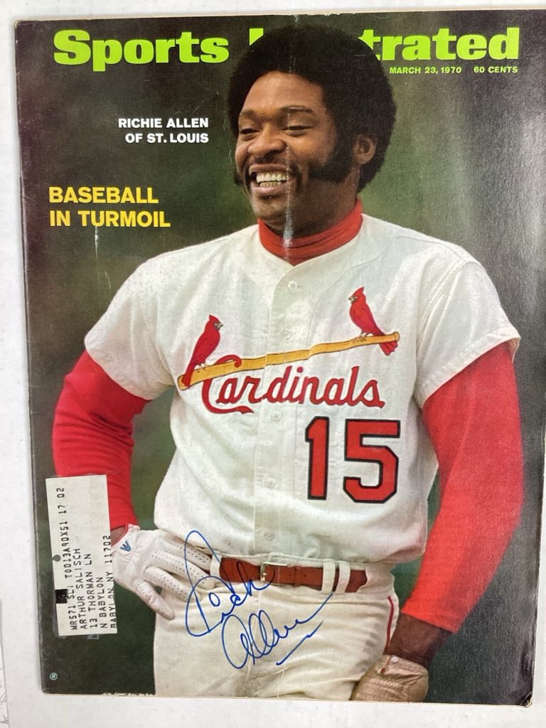Richie Dick Allen Signed Sports Illustrated 3/23/70 Cardinals HOF Autograph JSA