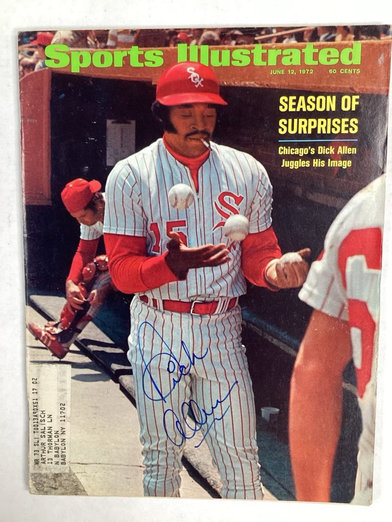 Richie Dick Allen Signed Sports Illustrated 6/12/72 Cardinals HOF Autograph JSA