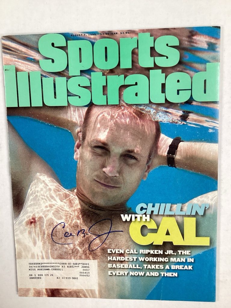 Cal Ripken Jr. Signed Sports Illustrated 8/7/95 Orioles HOF Autograph JSA
