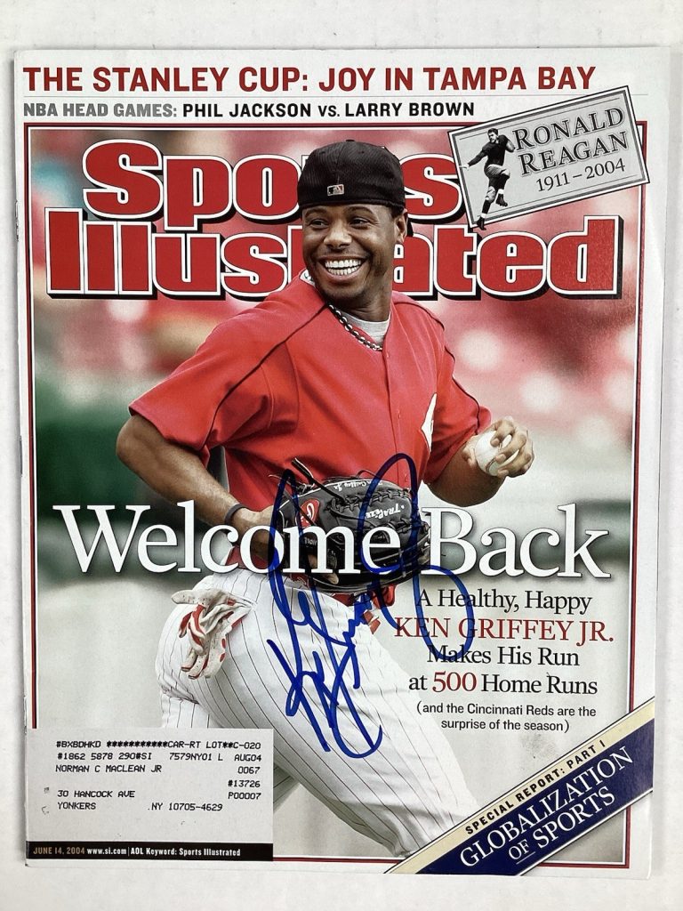 Ken Griffey Jr. Signed Sports Illustrated 6/14/04 Reds HOF Autograph JSA