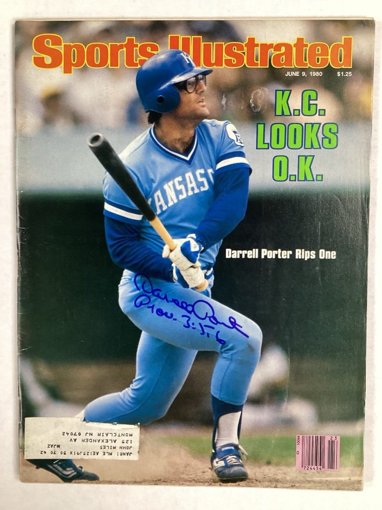 Darrell Porter Signed Sports Illustrated 6/9/80 KC Royals Baseball Autograph JSA