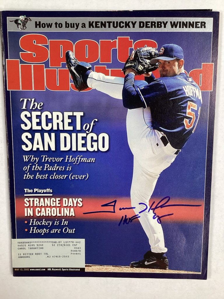Trevor Hoffman Signed Sports Illustrated 5/13/02 SD Padres HOF Autograph JSA