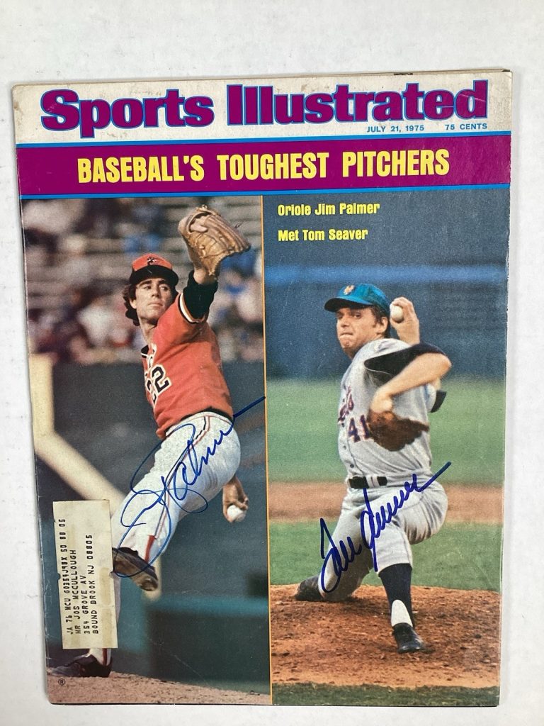 Jim Palmer Tom Seaver Signed Sports Illustrated 7/21/75 Orioles Mets HOF JSA