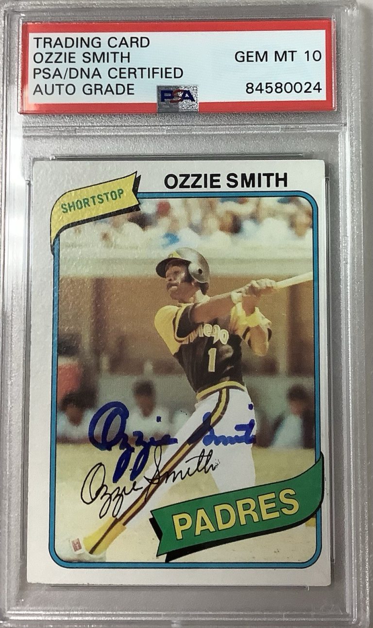 Ozzie Smith Signed 1980 Topps #393 Baseball Card Padres Autograph PSA/DNA Gem 10