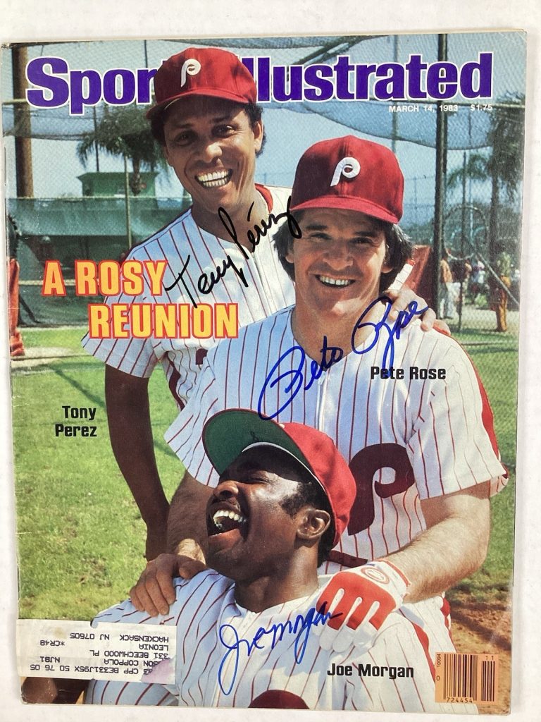 Tony Perez Pete Rose Joe Morgan Signed Sports Illustrated 3/14/83 Phillies JSA