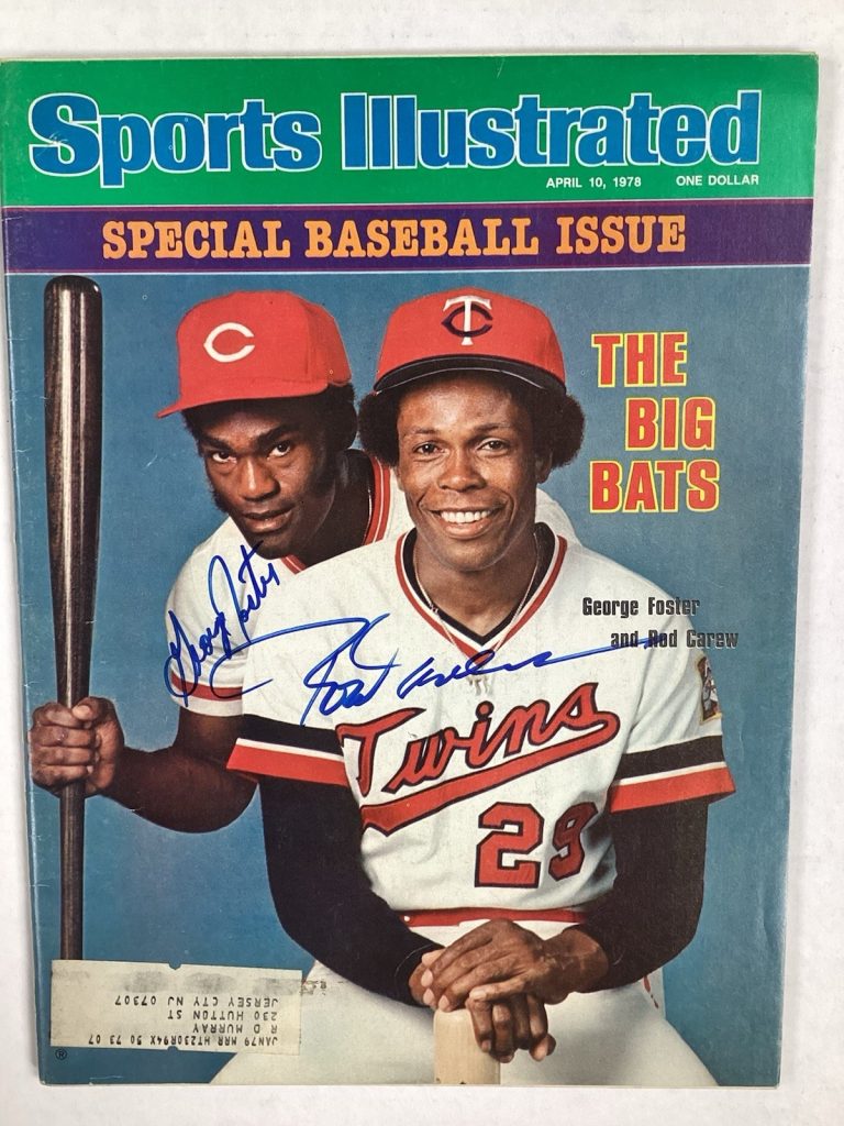 Rod Carew George Foster Signed Sports Illustrated 4/10/78 HOF Autograph JSA
