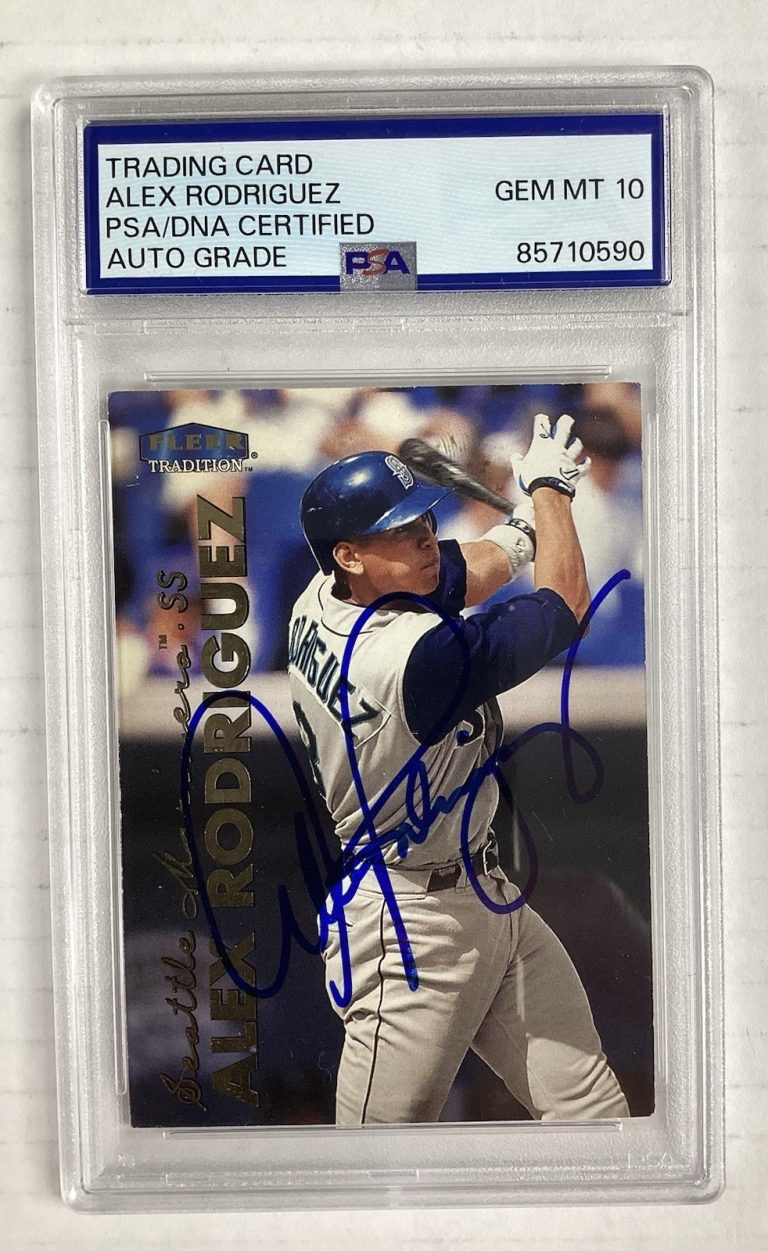 Alex Rodriguez Signed 1999 Fleer #9 Baseball Card Autograph PSA/DNA MT 10 JSA