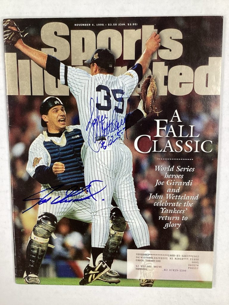 Joe Girardi John Wetteland Signed Sports Illustrated 11/4/96 NYY Autograph JSA