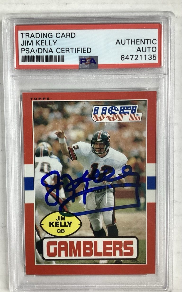 Jim Kelly Signed 1985 USFL #45 Football Card Gamblers HOF Autograph PSA/DNA