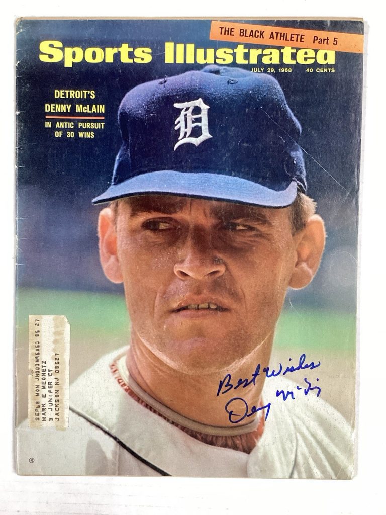 Denny McLain Signed Sports Illustrated 7/29/68 Detroit Tigers Autograph TPG