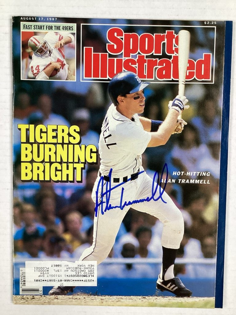 Alan Trammell Signed Sports Illustrated 8/17/87 Detroit Tigers HOF Autograph TPG