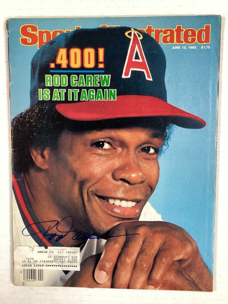 Rod Carew Signed Sports Illustrated 6/13/83 CA Angels Baseball Autograph TPG