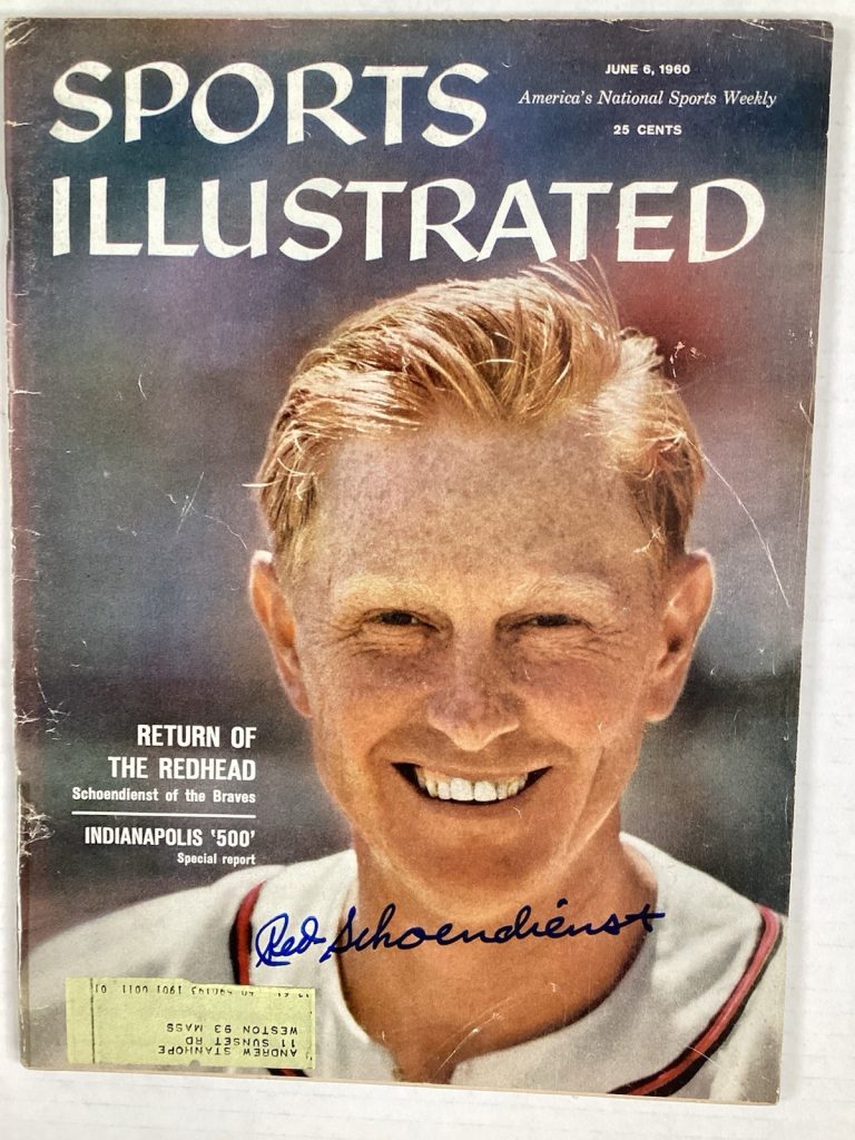 Red Schoendienst Signed Sports Illustrated 6/6/80 Brewers Baseball Autograph TPG
