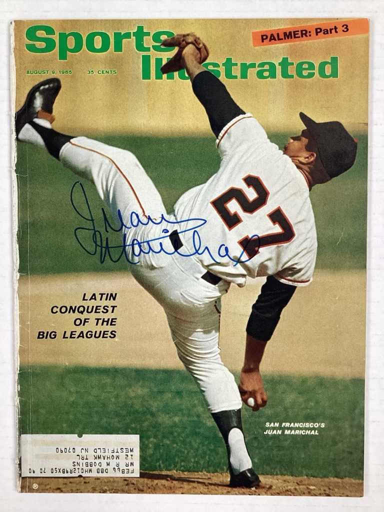 Juan Marichal Signed Sports Illustrated 8/9/65 Giants Baseball HOF Autograph TPG