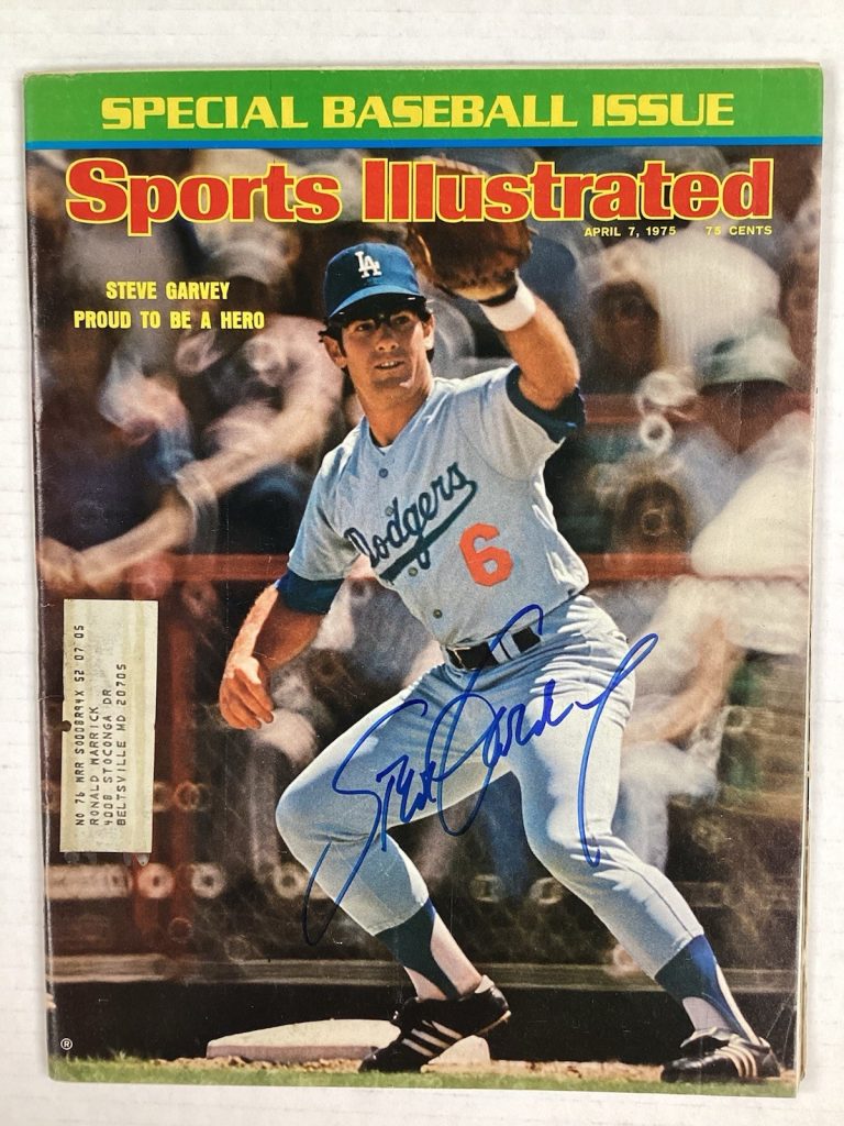 Steve Garvey Signed Sports Illustrated 4/7/75 LA Dodgers Autograph Baseball TPG