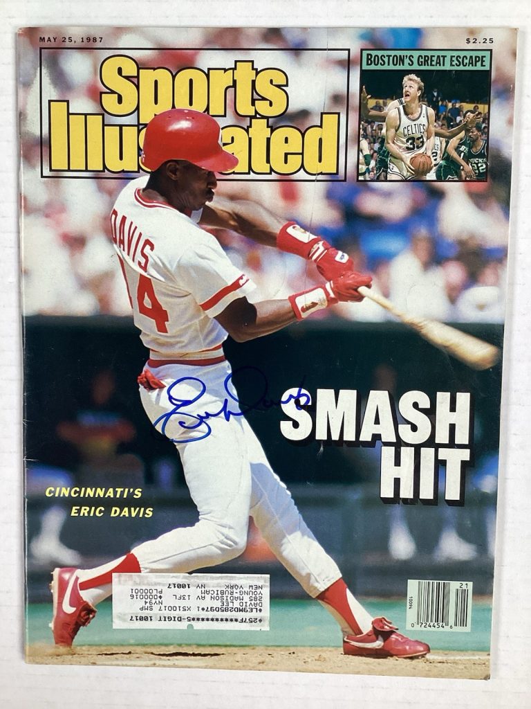 Eric Davis Signed Sports Illustrated 5/25/87 Reds Autograph Baseball TPG