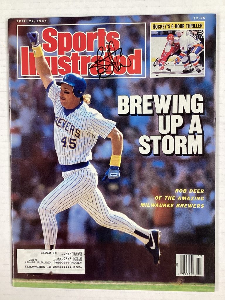 Rob Deer Signed Sports Illustrated 4/27/87 Brewers Autograph Baseball TPG