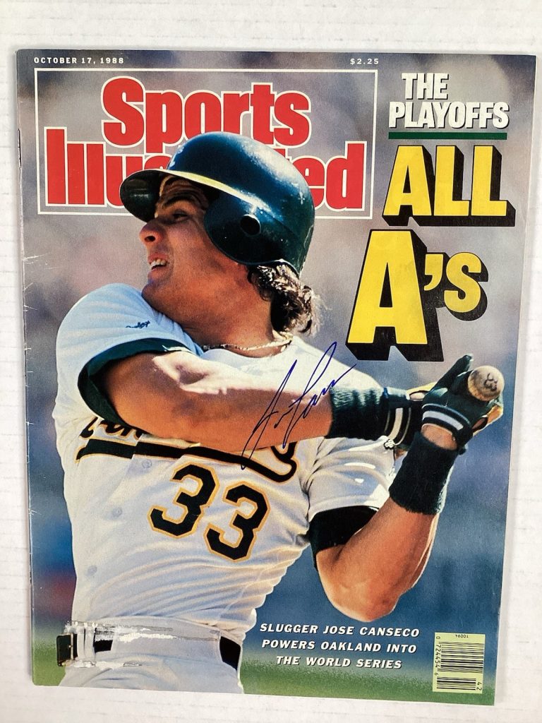 Jose Canseco Signed Sports Illustrated 10/17/88 A’s Autograph Baseball TPG