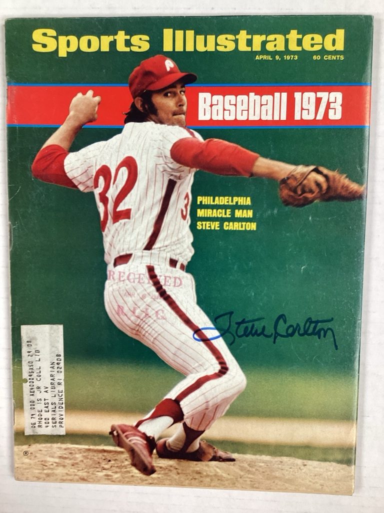 Steve Carlton Signed Sports Illustrated 4/9/73 Phillies Autograph Baseball TPG