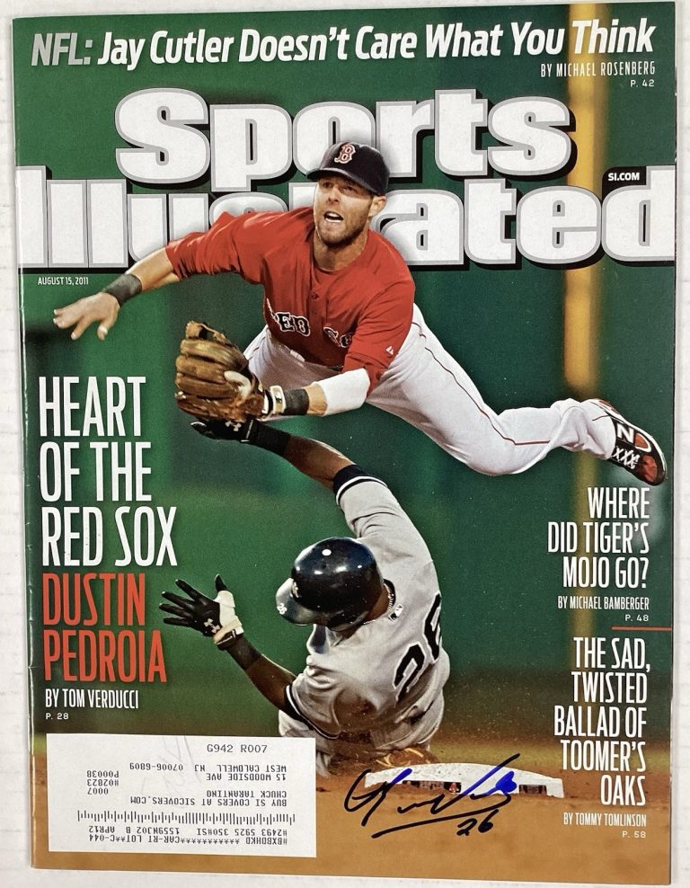 Eduardo Nuñez Signed Sports Illustrated 8/15/11 Dustin Pedroia Baseball Auto TPG
