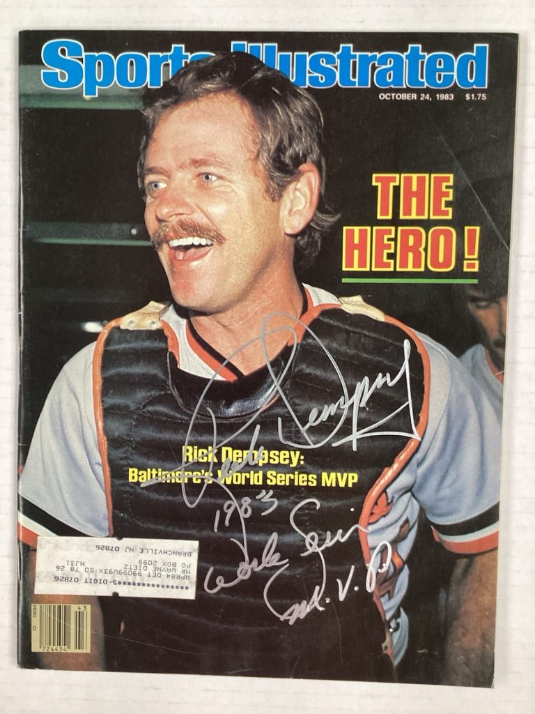 Rick Dempsey Signed Sports Illustrated 10/24/83 Orioles Baseball Autograph TPG