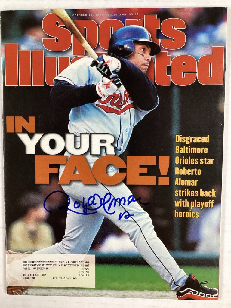 Roberto Alomar Signed Sports Illustrated 10/14/96 Orioles HOF Baseball Auto TPG