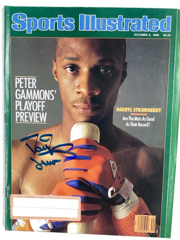 Darryl Strawberry Signed Sports Illustrated 10/6/86 NY Mets Baseball Auto