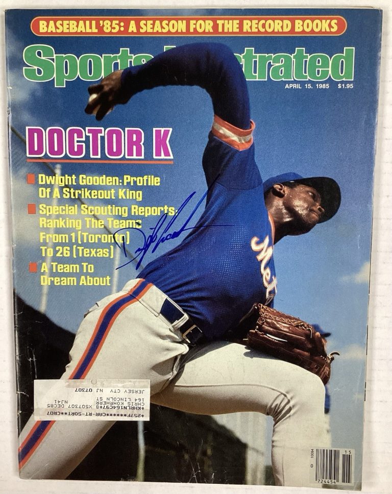Dwight Doc Gooden Signed Sports Illustrated 4/15/85 NY Mets Baseball Auto TPG