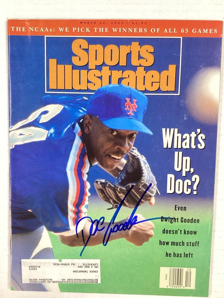 Dwight Doc Gooden Signed Sports Illustrated 3/22/93 NY Mets Baseball Auto