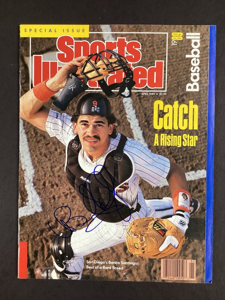 Benito Santiago Signed Sports Illustrated 4/1989 Newsstand Baseball Auto JSA