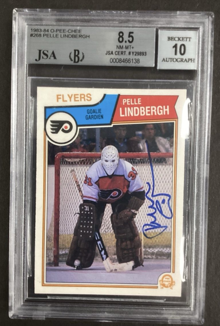 Pelle Lindbergh Signed 1983-84 O-Pee-Chee #268 OPC Rookie Autograph JSA BAS 10