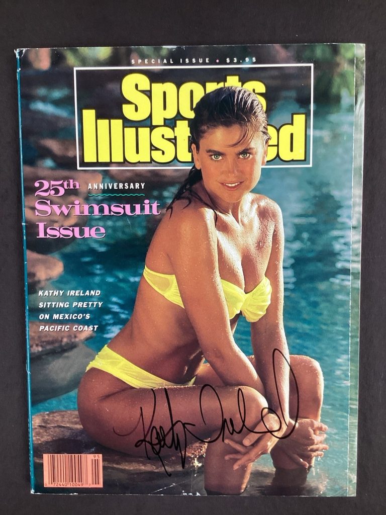 Kathy Ireland Signed Sports Illustrated 2/89 Swimsuit Newsstand Autograph JSA