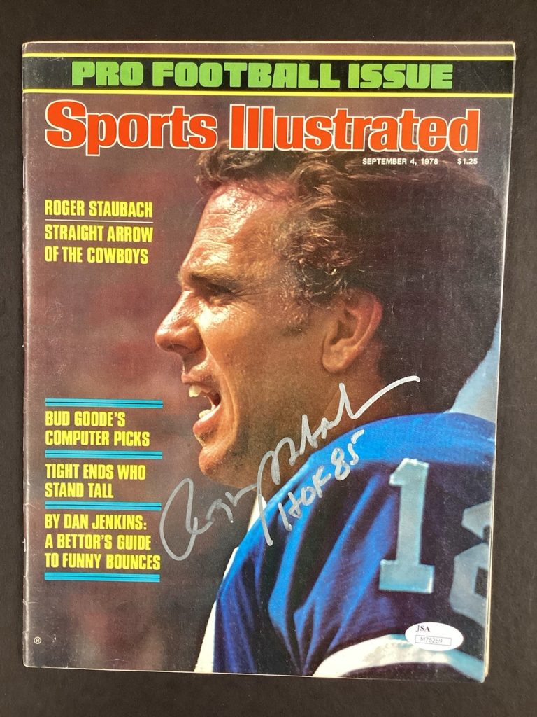 Roger Staubach Signed Sports Illustrated 9/4/78 Newsstand Navy Autograph HOF JSA