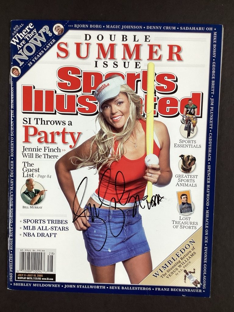 Jennie Finch Signed Sports Illustrated 7/11/05 Newsstand Softball Autograph JSA