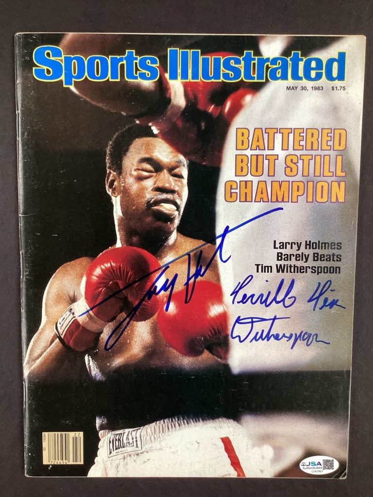Larry Holmes Signed Sports Illustrated 5/30/83 Boxing Newsstand 2 Autograph JSA