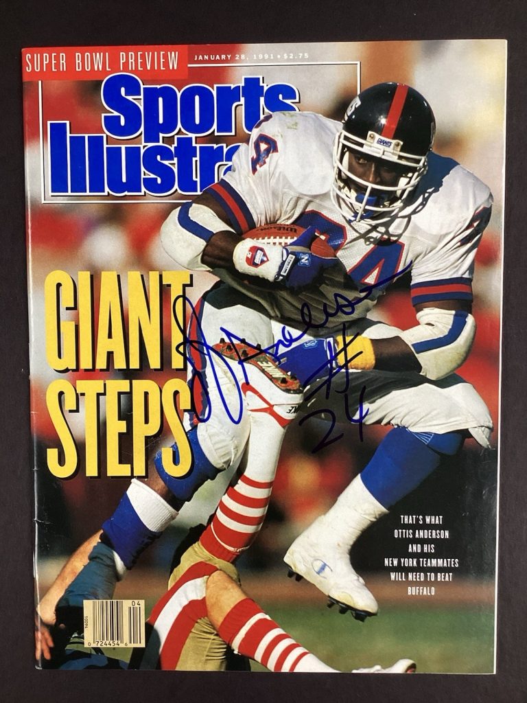 Ottis Anderson Signed Sports Illustrated 1/28/91 Newsstand Football Auto JSA
