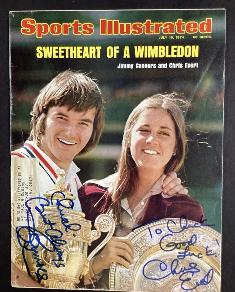 Jimmy Connors Chris Evert Signed Sports Illustrated 7/15/74 Tennis HOF Auto TPG