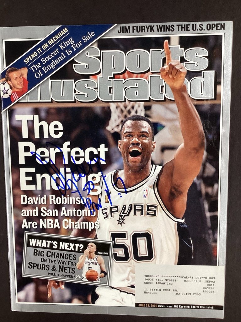 David Robinson Signed Sports Illustrated 6/23/03 Spurs HOF Autograph JSA
