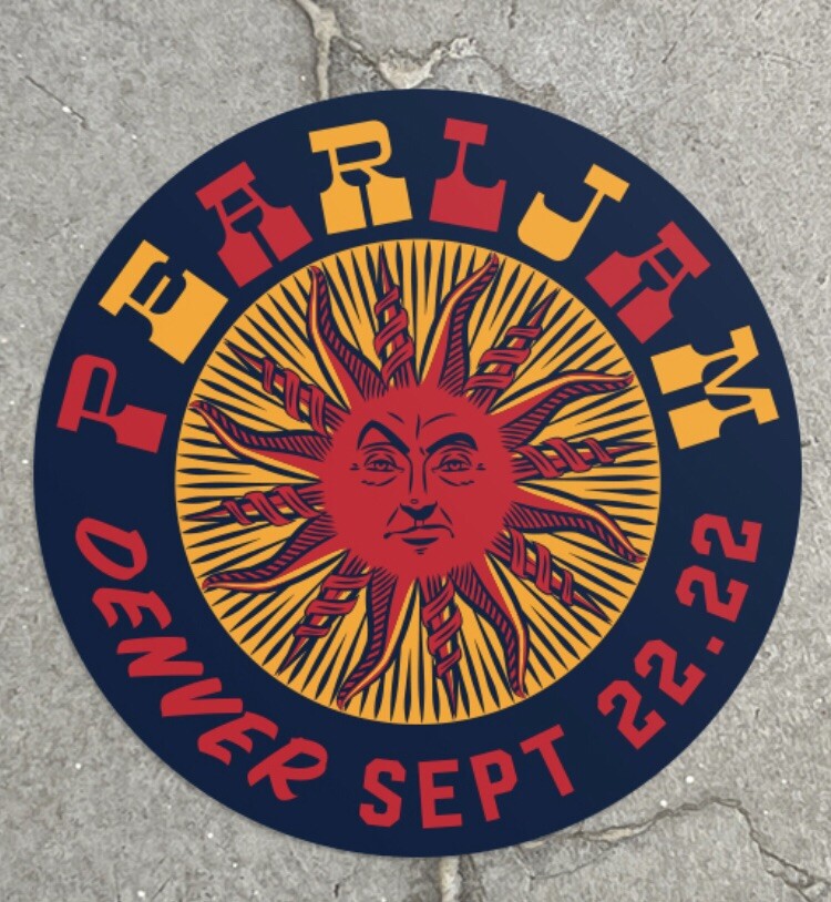 Pearl Jam Sticker Denver Colorado 9/22/22 Concert Gigaton Tour Eddie Vedder New