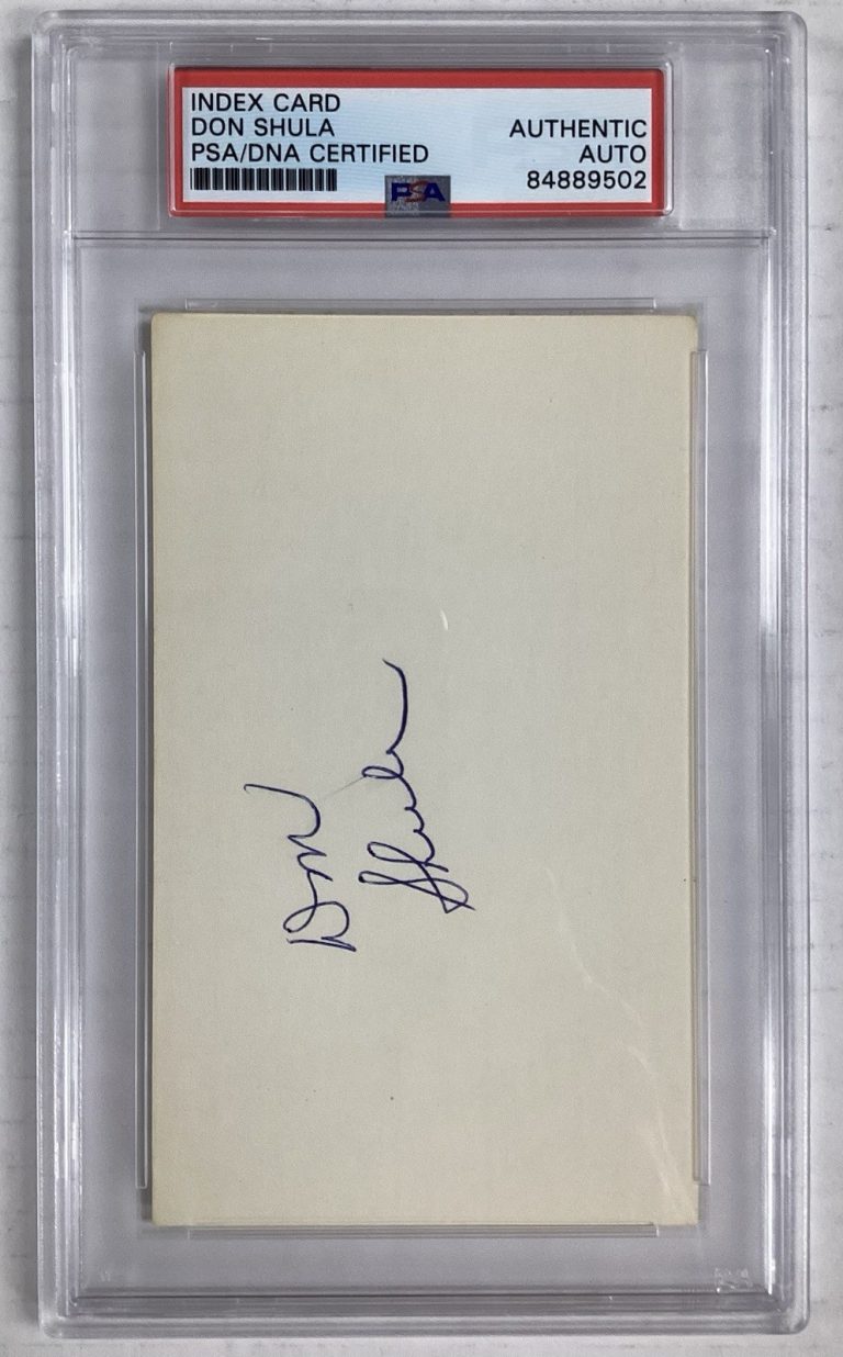 Don Shula Signed Index Card Football Miami Dolphins Perfect 72 Autograph PSA/DNA