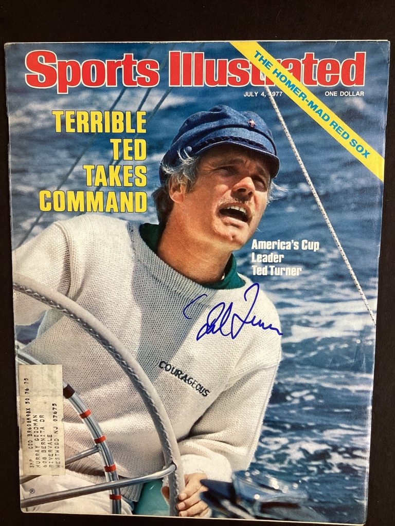 Ted Turner Sports Illustrated July 4, 1977 America’s Cup Sailing Autograph JSA