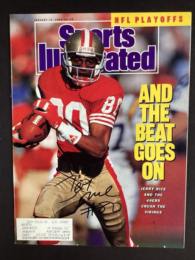 Jerry Rice Signed Sports Illustrated 1/15/90 49ers SB Football Autograph JSA