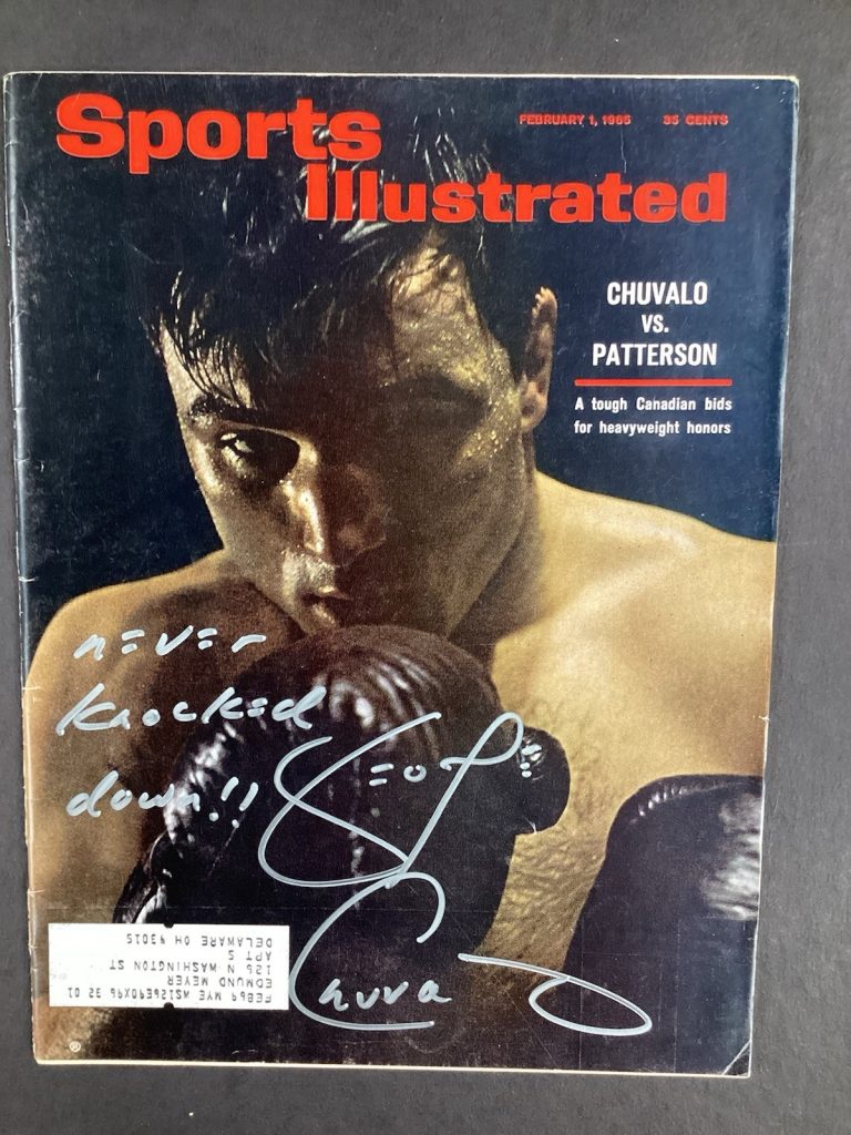 George Chuvalo Signed Sports Illustrated 2/1/65 Inscription Boxing Auto JSA