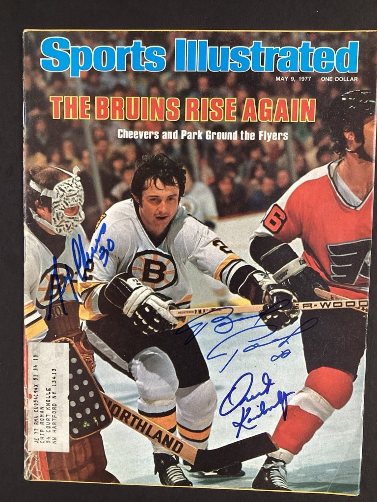 Brad Park +2 Signed Sports Illustrated 5/9/77 Bruins Hockey Autograph JSA