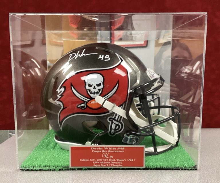 Devin White Signed Football Helmet Authentic Full Size W/Case Autograph BAS