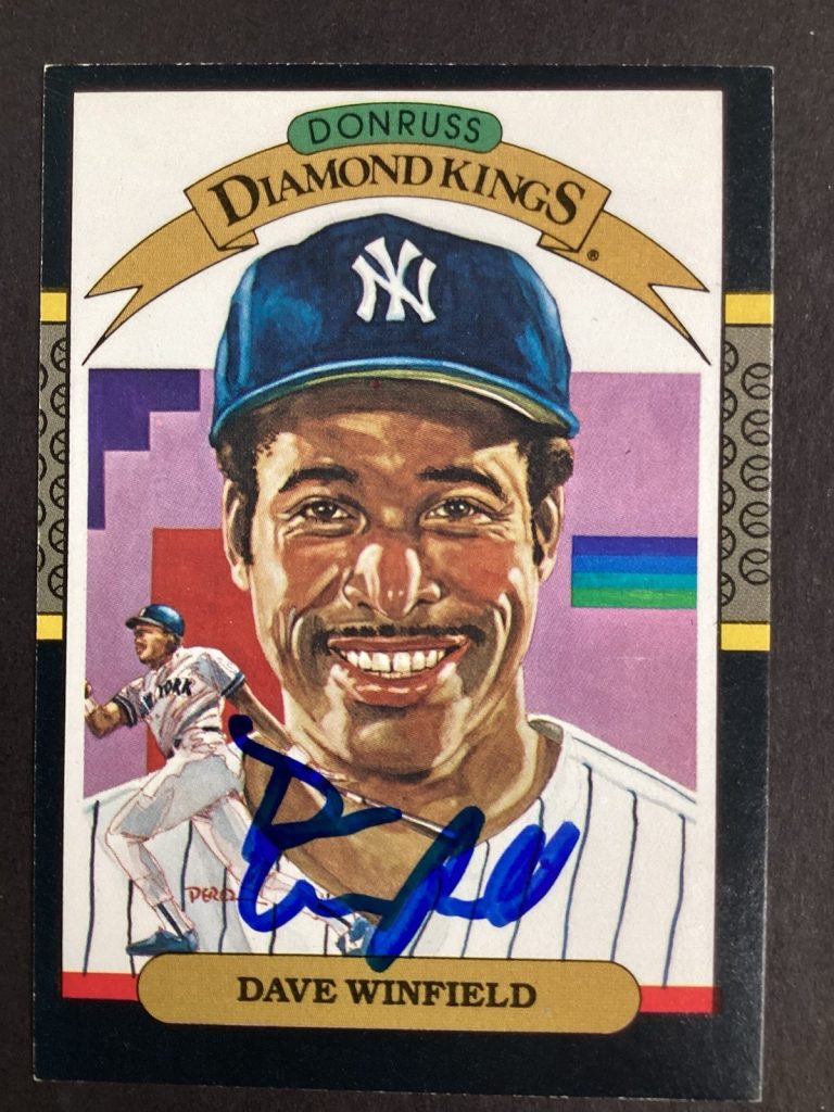 Dave Winfield Signed 1987 Donruss Diamond King #20 Card Yankee Autograph HOF JSA